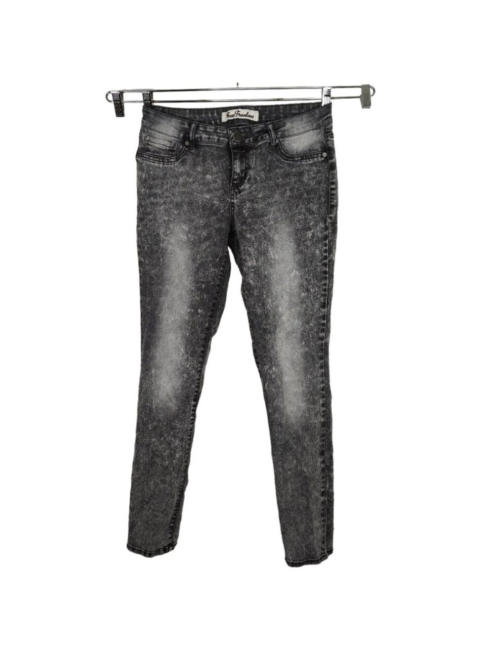 True Freedom Grey Stonewash Skinny Jeans Jegging Juniors Size 11 Zipper Fly